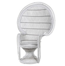 Large White Rattan Peacock Chair Ex-display retro 1960s Design