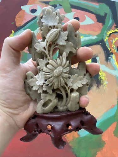 Hand carved soapstone - carved,