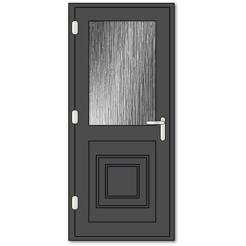 Grey upvc single door - grey,