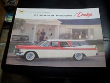 '57 STATION WAGONS by DODGE SALES BROCHURE - LARGE ORIGINAL SALES PAMPHLET