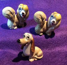 3 x Vintage Lady & The Tramp Wade Disney Hatbox Figures: Peg Dog x2 & Dachsie x1