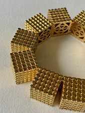 EDDIE BORGO 12K GOLD SIGNATURE CUBE BRACELET - NEW WITH LIBERTY BOX