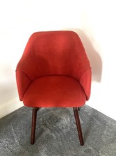 Orange fabric tub chair - Four legs