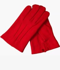 Leather Sheepskin Gloves Red