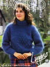 ~ Hayfield Knitting Pattern For Lady's Bobble Polo-Neck Mohair Sweater ~