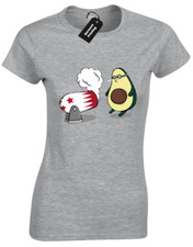 AVOCADO BOOM LADIES T-SHIRT FUNNY JOKE CARTOON CUTE VEGAN FASHION RETRO (COL)