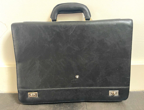 Montblanc black leather - black,