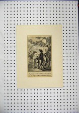 Original Old Antique Print