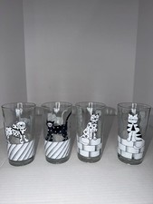 Set of 4 Vintage Libby Cat