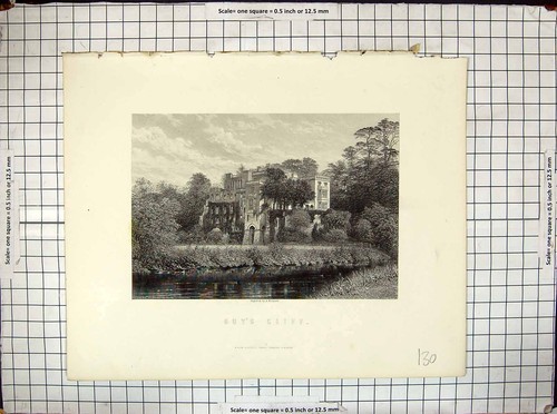 Old antique print - antique, view