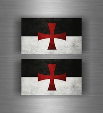 2x Sticker Templar Flag