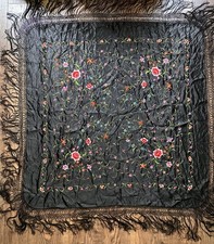 Vintage large black floral - vintage,