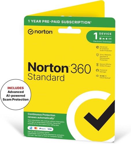 Norton 360 standard antivirus - norton,