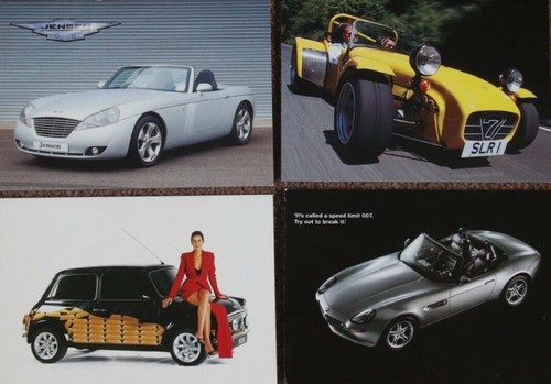 Car postcards jensen s - 4, postcards: