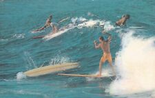OLD POSTCARD SEASIDE SURFING