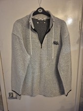 Mens 'Weird Fish' Macaroni Knit Jumper. Ivory/Grey. Heavy Cotton Blend. XL (48")