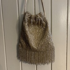 Zara BEADED BUCKET BAG WITH
