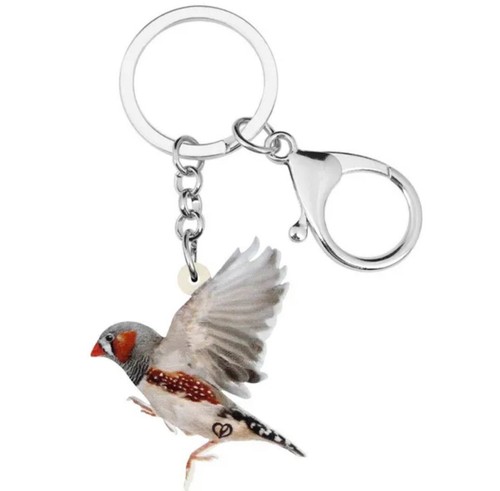Zebra finch keychain keyring - finch,