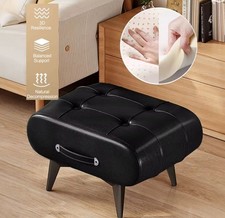 Square Faux Leather Ottoman