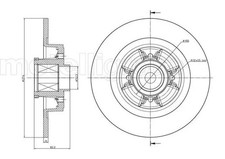 2x Brake disc solid 23-0584