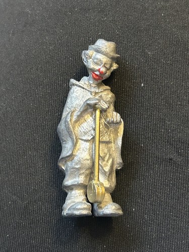 Miniature pewter clown - pewter,