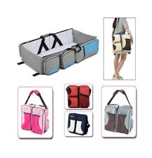 3 In1 Travel Mummy Baby Bag Portable Bed Diaper Bag Changing Station Infant Crib