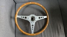 Vintage Moto-lita Wood Ans Brass wooden steering wheel Classic Car, Splined