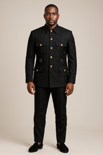 Outdoor Black Men Suit Safari