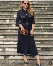 Zara Blue Long Sleeves Belted