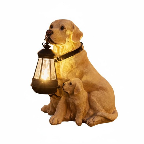 Solar dog garden statue - dog,