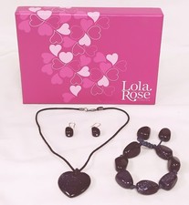 Lola Rose Sparkly Purple Jewellery Set Necklace Earrings Bracelet - RB25