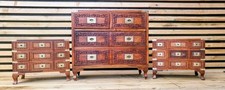 Campaign Style Chest Of Drawers  X3. Rosewood Brass Bound
