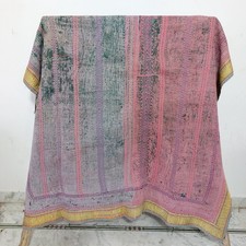 Indian Kantha Quilt Reversible