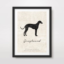 GREYHOUND DOG ART PRINT POSTER