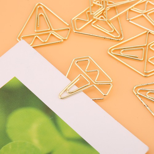 8pcs gold paper clips metal - gold,