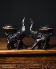 Pair Hand Carved Wooden
