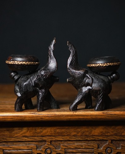 Pair hand carved - pair,
