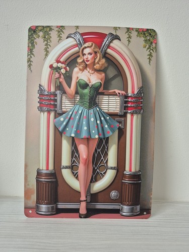 Vintage jukebox metal wall - 2d,