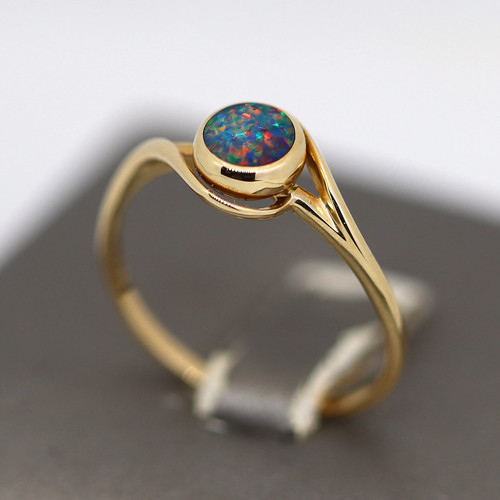 Sun 14k australian opal - 14k, ring