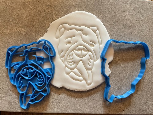 English bulldog face - english, cookie