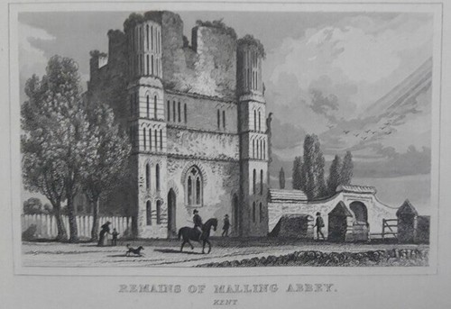 1860 antique print remains of - antique,