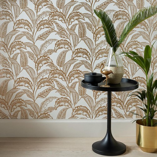 Wallpaper tropical leaf gold - wallpaper,