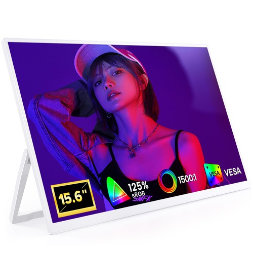 White portable monitor - 15.6",