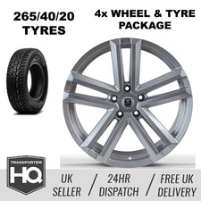 VW Transporter T5T6 Navis Twin 5 Silver Alloy Wheels & Tyres 265/40/20