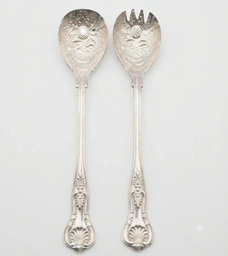 Vintage silver plate salad - vintage,