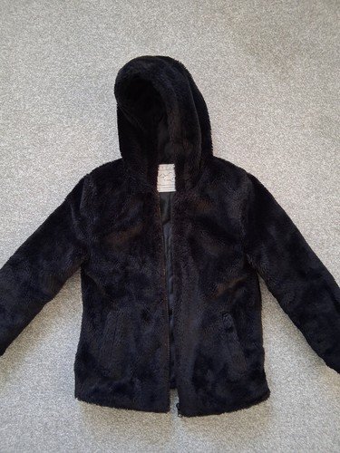 Girls black fluffy - tu, hooded