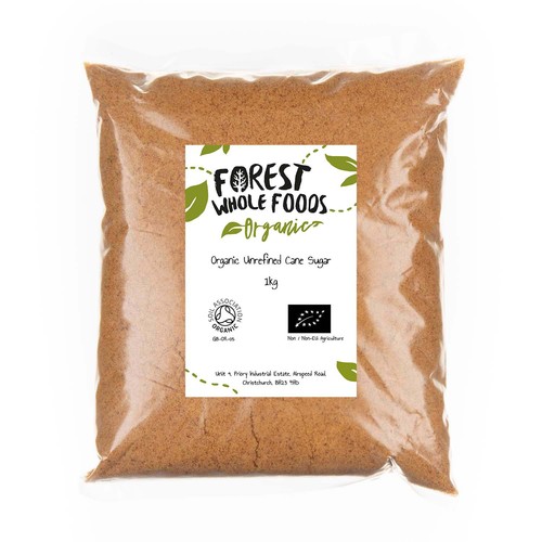 Organic unrefined cane - sugar, |