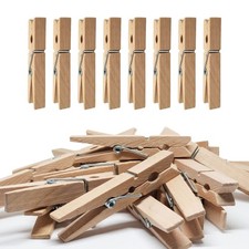 Zenia Pegs Clothes Pins Heavy Duty Outdoor with Spring, Wooden Clothespins fo...