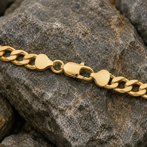 18ct gold flat curb chain - 18ct,