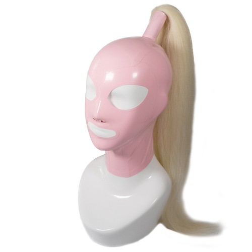 Ladies latex rubber hood mask - latex,